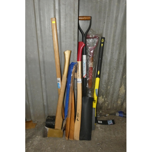 5474 - A quantity of various long handled garden and other hand tools. Not practical to list in detail so p... 