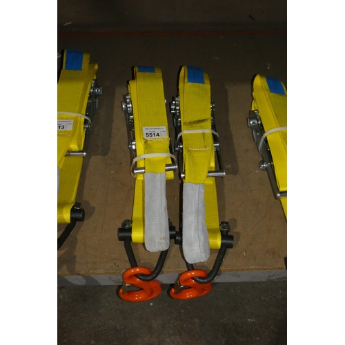 5514 - 2 x ex-MOD Spanset load lashing ratchet straps type LC:5000dAn EWL 2.88m