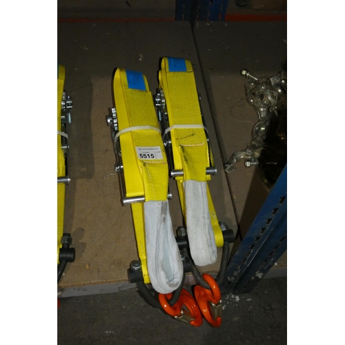 5515 - 2 x ex-MOD Spanset load lashing ratchet straps type LC:5000dAn EWL 2.88m