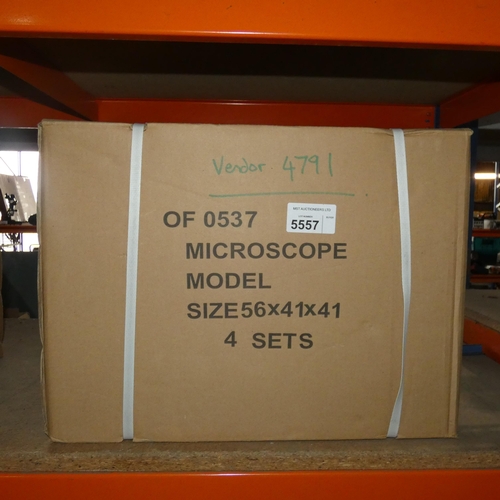 5557 - 4 x Microtec CM-3 educational / student microscopes (up to 400x magnification). Unused, boxed and or... 