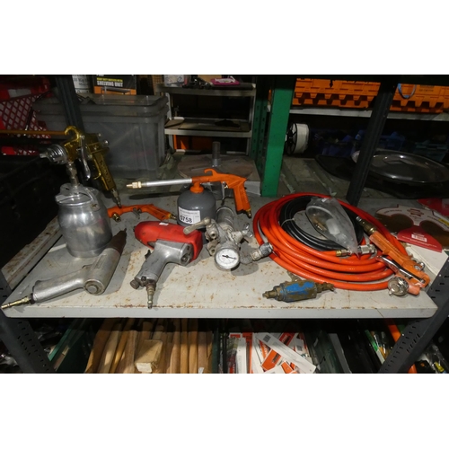 5758 - A quantity of various air tools including an impact wrench, a Sealey spray gun etc . Not practical t... 