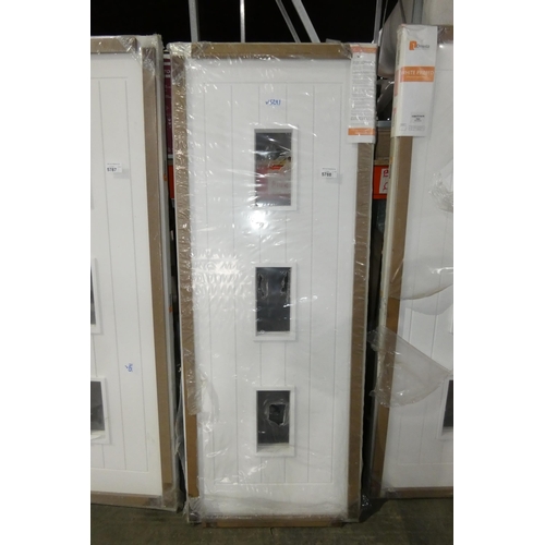 5788 - 1 x Deanta interior white primed fire door approx 1981mm x 762mm - Requires 3 x glass panes (not inc... 