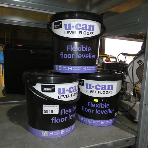 5919 - 3 x 10kg tubs of Tarmac flexible floor leveller