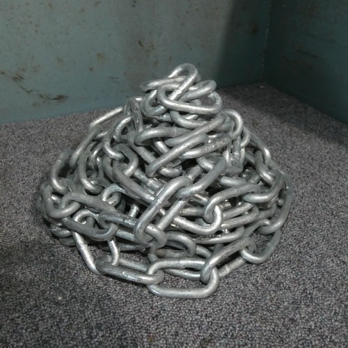 5518 - 1 x 6m (20ft) length of ex-MOD galvanised 7mm welded steel chain