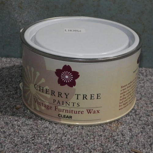 5721 - 1 box containing 12 x 450ml tins of clear vintage furniture wax by Cherry Tree Paints RRP around £13... 