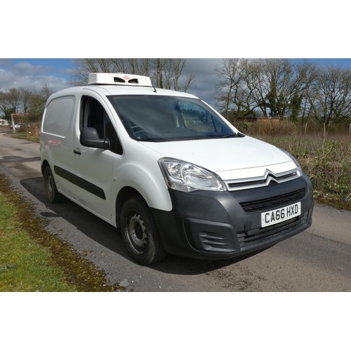 9 - Citroen Berlingo 1.6 625 LX Blue Hdi 75PS Refrigerated Van White, Reg CA66 HXD, 17/02/2017, 5 spd ma... 