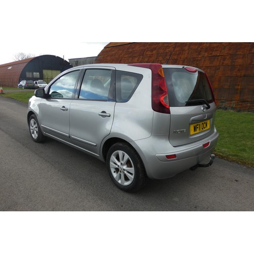 18 - Nissan Note Acenta, Silver, MPV, Reg: WF11 OCM, 12/04/2011, 5 spd manual petrol, 1598cc,  MoT expire... 