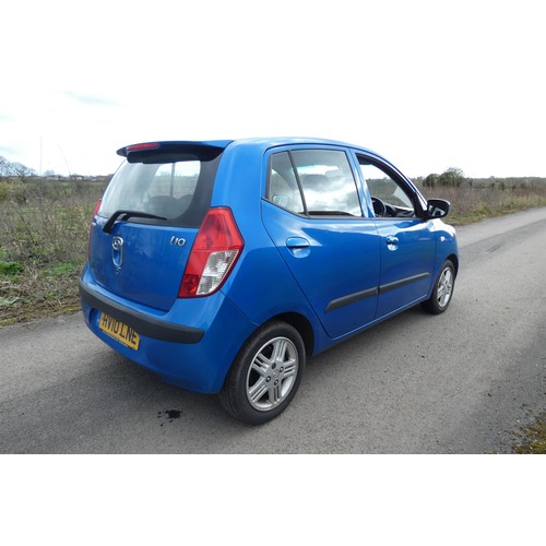 14 - Blue Hyundai 110 Style, 5 Door hatch, reg HV10 LNE, 01/03/2010, 5 spd manual petrol 1248cc. MoT to 1... 