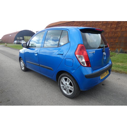 14 - Blue Hyundai 110 Style, 5 Door hatch, reg HV10 LNE, 01/03/2010, 5 spd manual petrol 1248cc. MoT to 1... 