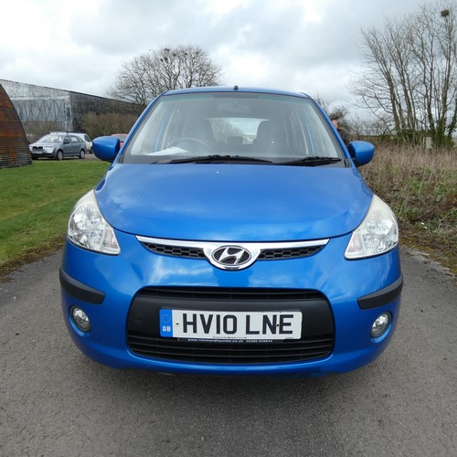 14 - Blue Hyundai 110 Style, 5 Door hatch, reg HV10 LNE, 01/03/2010, 5 spd manual petrol 1248cc. MoT to 1... 