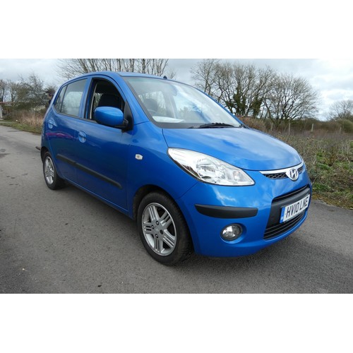 14 - Blue Hyundai 110 Style, 5 Door hatch, reg HV10 LNE, 01/03/2010, 5 spd manual petrol 1248cc. MoT to 1... 