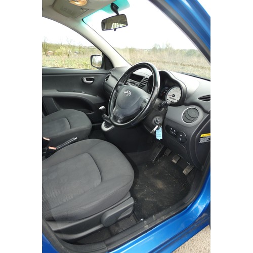 14 - Blue Hyundai 110 Style, 5 Door hatch, reg HV10 LNE, 01/03/2010, 5 spd manual petrol 1248cc. MoT to 1... 