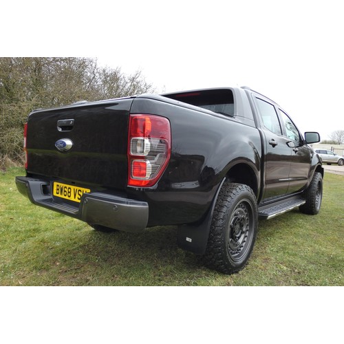 19 - Ford Ranger Wildtrak 4x4 Double Cab 3.2 T Black. Reg: BW68 VSU, 31/12/2018, 6 spd Auto diesel 3198cc... 