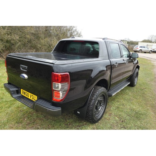 19 - Ford Ranger Wildtrak 4x4 Double Cab 3.2 T Black. Reg: BW68 VSU, 31/12/2018, 6 spd Auto diesel 3198cc... 