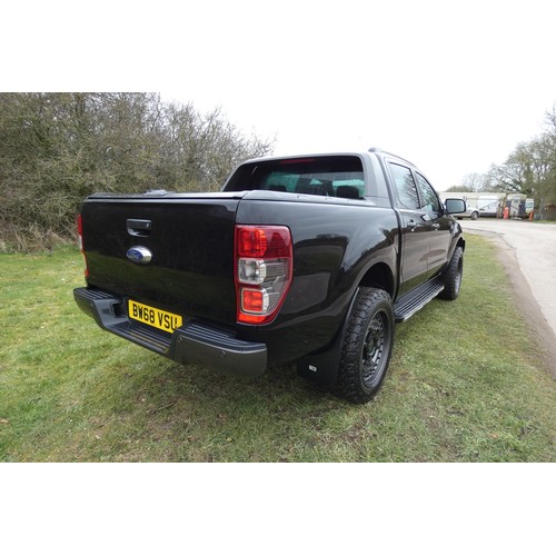 19 - Ford Ranger Wildtrak 4x4 Double Cab 3.2 T Black. Reg: BW68 VSU, 31/12/2018, 6 spd Auto diesel 3198cc... 