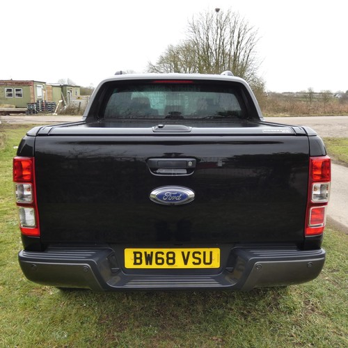 19 - Ford Ranger Wildtrak 4x4 Double Cab 3.2 T Black. Reg: BW68 VSU, 31/12/2018, 6 spd Auto diesel 3198cc... 