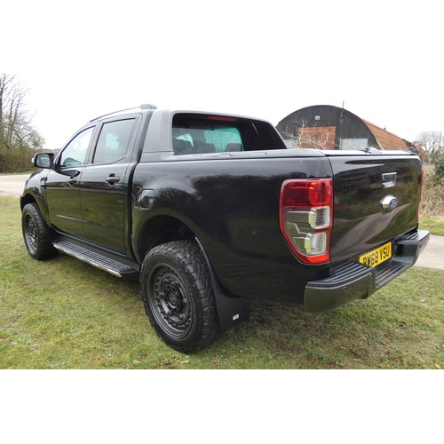 19 - Ford Ranger Wildtrak 4x4 Double Cab 3.2 T Black. Reg: BW68 VSU, 31/12/2018, 6 spd Auto diesel 3198cc... 