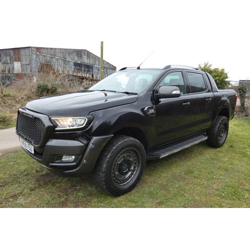 19 - Ford Ranger Wildtrak 4x4 Double Cab 3.2 T Black. Reg: BW68 VSU, 31/12/2018, 6 spd Auto diesel 3198cc... 