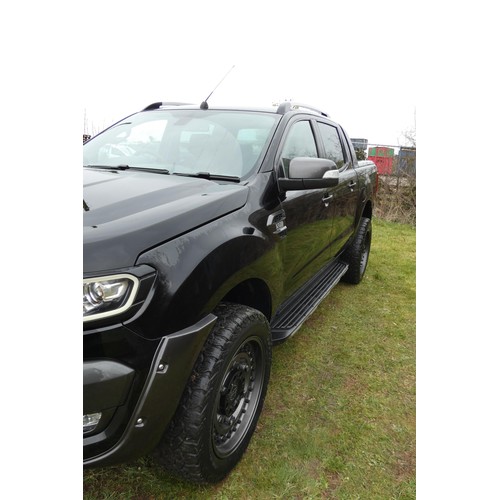 19 - Ford Ranger Wildtrak 4x4 Double Cab 3.2 T Black. Reg: BW68 VSU, 31/12/2018, 6 spd Auto diesel 3198cc... 