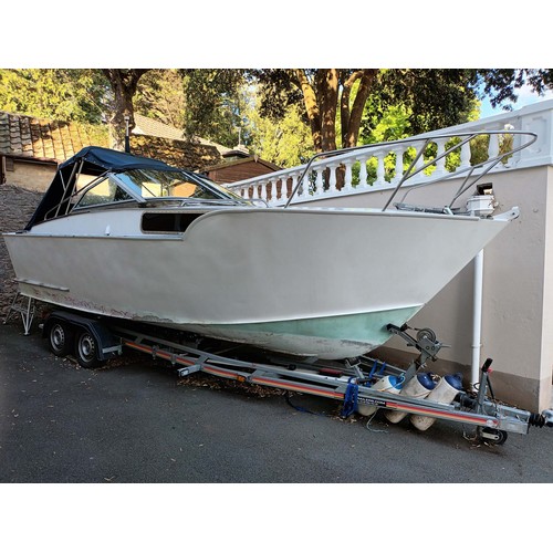 26 - Rare 22ft Aluminium powerboat, “Blue Rain” built for the Cowes to Torquay Power Boat race in 1965 by... 