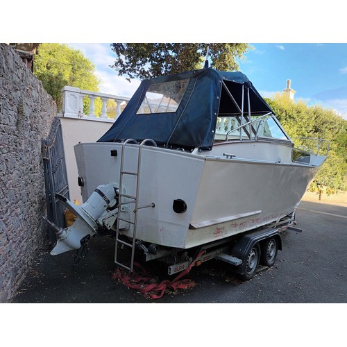 26 - Rare 22ft Aluminium powerboat, “Blue Rain” built for the Cowes to Torquay Power Boat race in 1965 by... 