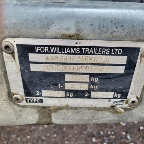 6109 - Ifor Williams Tipping Plant Trailer, TT3017 3500kgs, Year 2007, 10ft x 5ft .twin axle, with slide ou... 