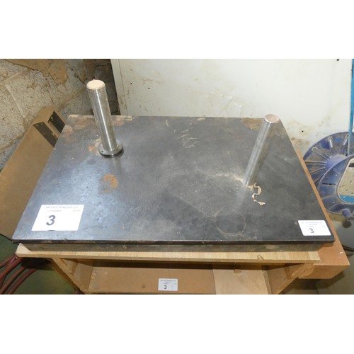 3 - An engineers metal surface plate approx 70 x 45cm (the wooden cupboard the surface plate is sitting ... 