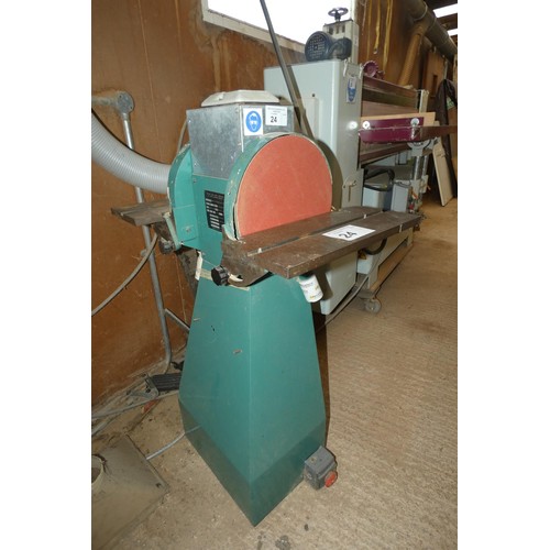 24 - A Denford dual disc pedestal sander model TDS/25/D/D, 3ph