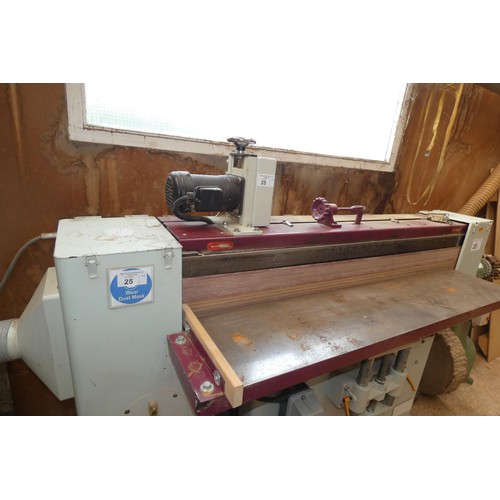 25 - A vertical belt edge sander 3ph with no make visible. Machine is approx 2m wide and is currently sit... 