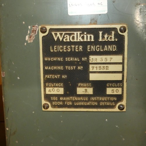 38 - A Wadkin overhead router serial number UR357, 3ph supplied with a quantity of various tooling