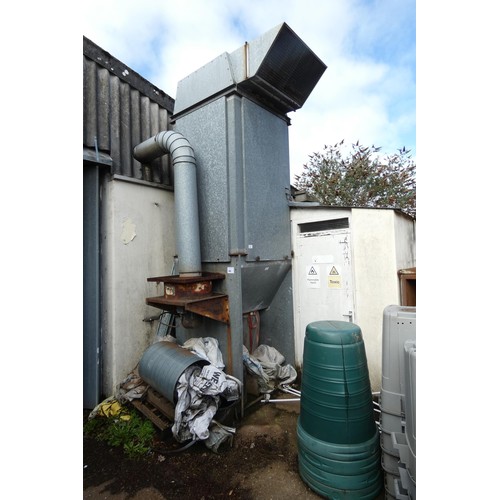 44 - A large two bag dust extractor 3ph. This dust extractor is situated outside in the yard to the right... 