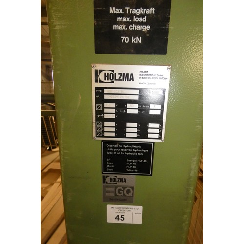 45 - A Holzma four post sheet material lift / feed unit type HEE90X1550, YOM 1995, 3ph, mad load 70kN (ap... 