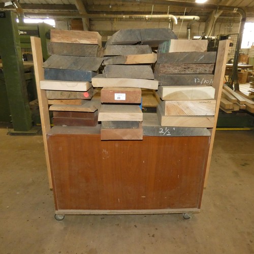 49 - A quantity of various size / type sections of hardwood suitable for turning etc - Contents of a whee... 