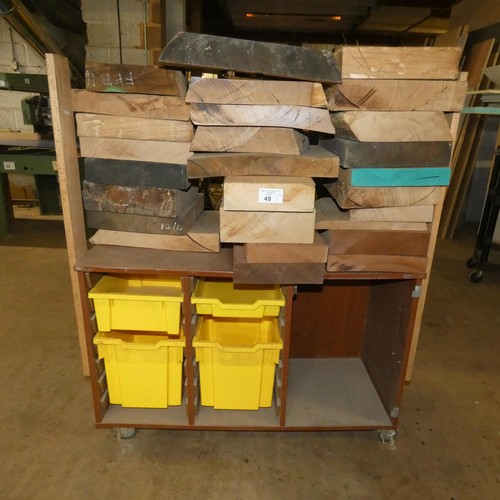 49 - A quantity of various size / type sections of hardwood suitable for turning etc - Contents of a whee... 