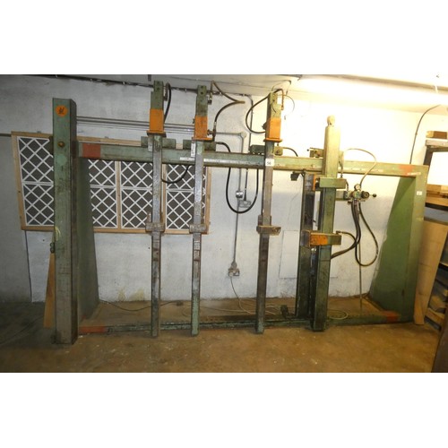 56 - A large hydraulic frame press, 3ph, overall size approx 3m 70cm wide x 2m 38cm high