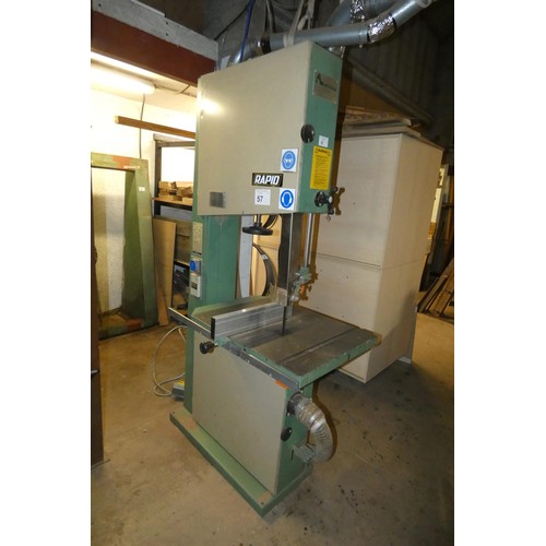 57 - An Interwood / Artisan Concept band saw model Rapid 600 , 3ph supplied with a good selection of vari... 