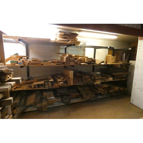 59 - A large quantity of various size wood sections / offcuts (mainly all hardwoods). Contents of three w... 