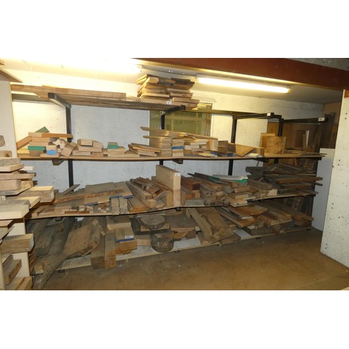 59 - A large quantity of various size wood sections / offcuts (mainly all hardwoods). Contents of three w... 