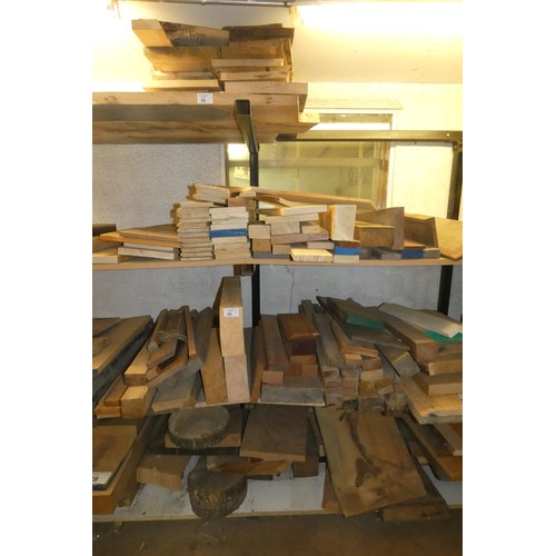 59 - A large quantity of various size wood sections / offcuts (mainly all hardwoods). Contents of three w... 