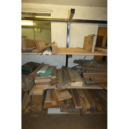 59 - A large quantity of various size wood sections / offcuts (mainly all hardwoods). Contents of three w... 