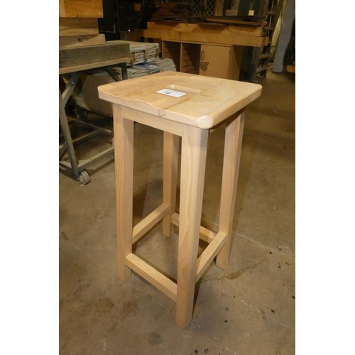 70 - 4 x Beech stools each approx 75cm high. Please note that currently 3 have Beech seat pads fitted and... 