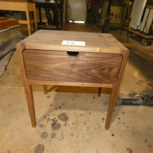 72 - 1 x bespoke Walnut bedside cabinet - finished