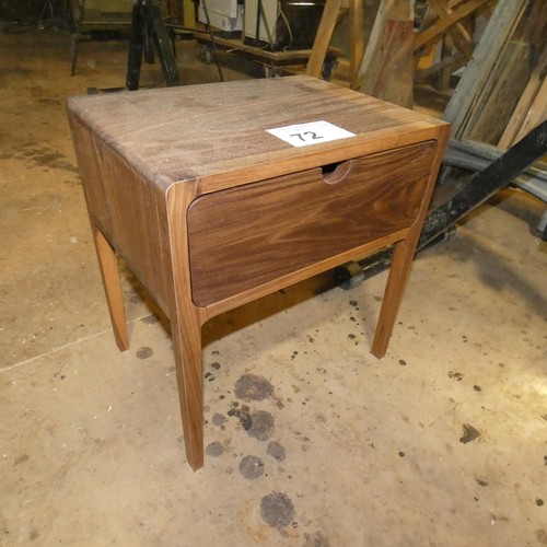 72 - 1 x bespoke Walnut bedside cabinet - finished