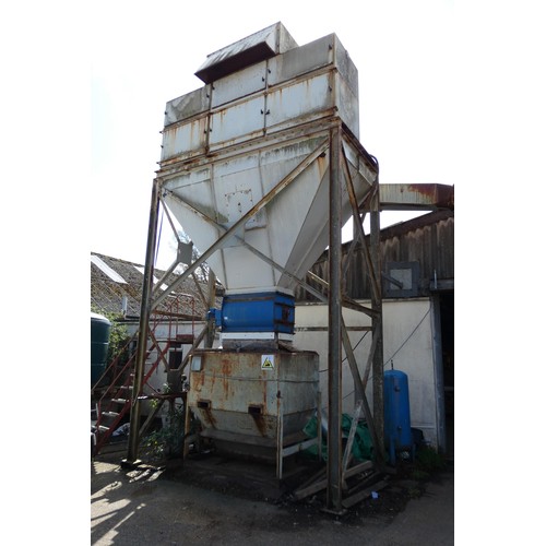 2 - A large rotary vane dust extractor with collection bin and supplied with a spare 3ph motor. This dus... 