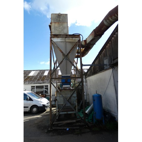 2 - A large rotary vane dust extractor with collection bin and supplied with a spare 3ph motor. This dus... 