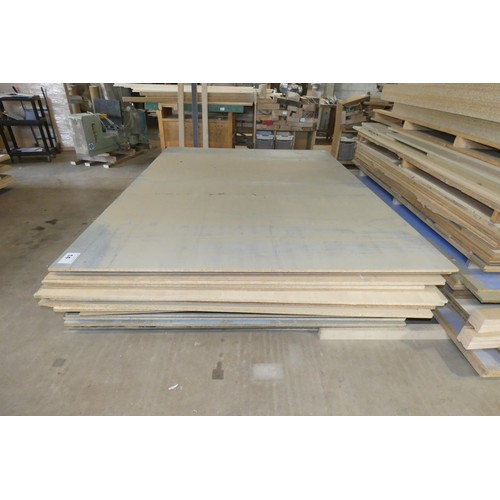 14 - A quantity of various type sheet material - sheets are mainly approx 2.8m x 2m (bottom stack)