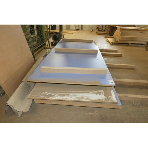 16 - A quantity of various type sheet material (mainly coloured face boards) - sheets are mainly approx 2... 