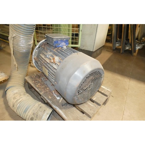 2 - A large rotary vane dust extractor with collection bin and supplied with a spare 3ph motor. This dus... 