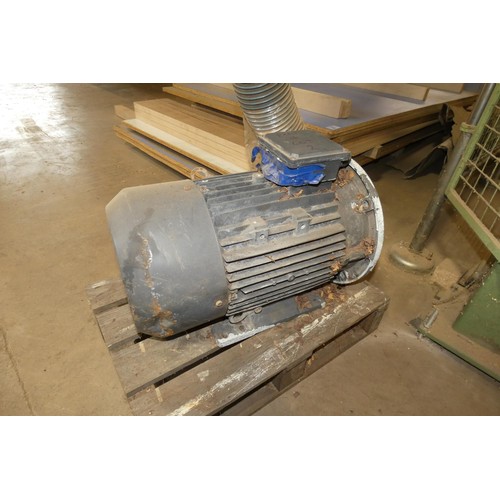 2 - A large rotary vane dust extractor with collection bin and supplied with a spare 3ph motor. This dus... 