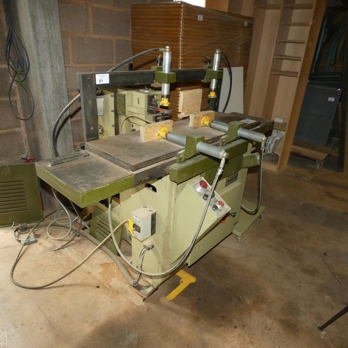 81 - A Muti Bedanatrice horizontal swing mortiser model OM. B1, 3ph. Please note this mortiser has a cont... 